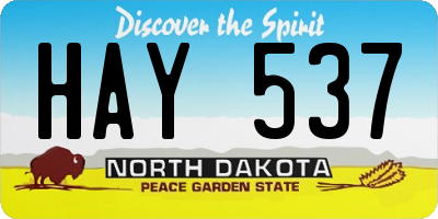 ND license plate HAY537