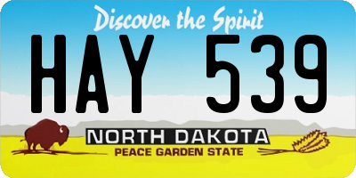 ND license plate HAY539