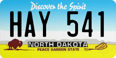 ND license plate HAY541