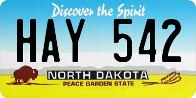 ND license plate HAY542