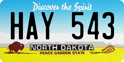 ND license plate HAY543