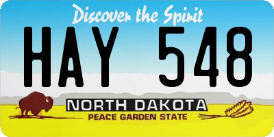 ND license plate HAY548