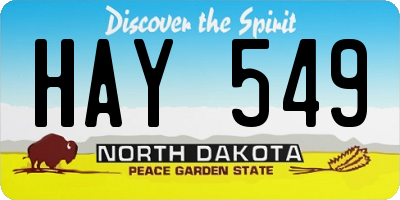 ND license plate HAY549