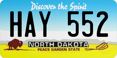 ND license plate HAY552