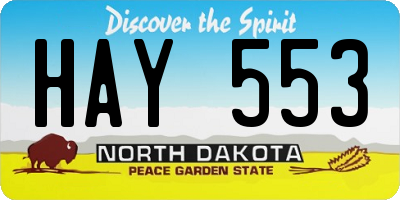 ND license plate HAY553