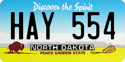 ND license plate HAY554