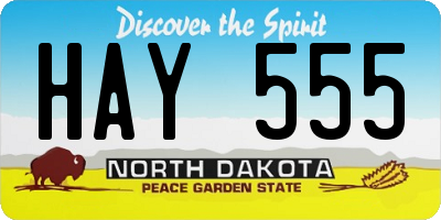 ND license plate HAY555