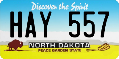 ND license plate HAY557