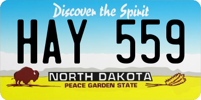 ND license plate HAY559