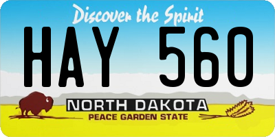 ND license plate HAY560