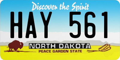 ND license plate HAY561