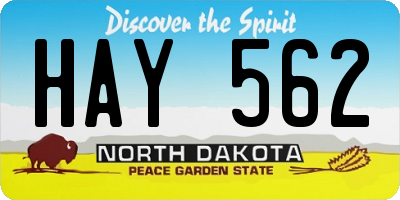 ND license plate HAY562