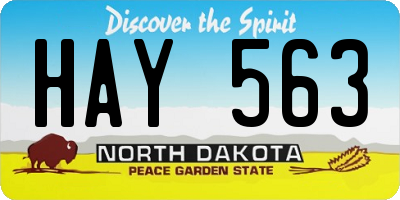 ND license plate HAY563