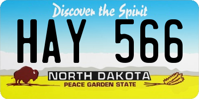 ND license plate HAY566