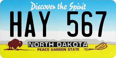 ND license plate HAY567