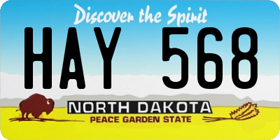ND license plate HAY568
