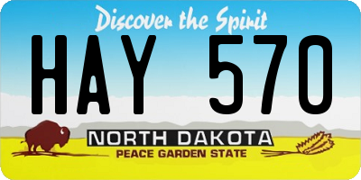 ND license plate HAY570