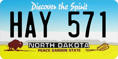 ND license plate HAY571