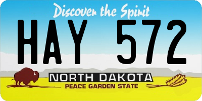 ND license plate HAY572