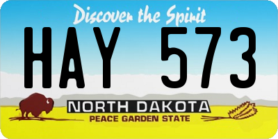 ND license plate HAY573