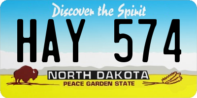 ND license plate HAY574