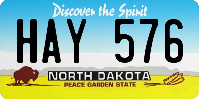 ND license plate HAY576