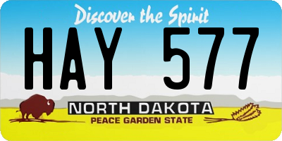 ND license plate HAY577