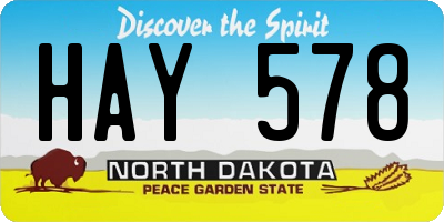 ND license plate HAY578