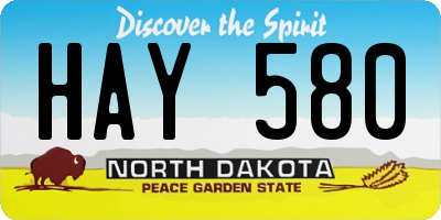 ND license plate HAY580