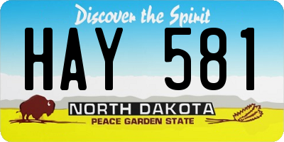 ND license plate HAY581