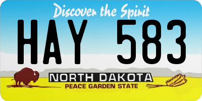 ND license plate HAY583