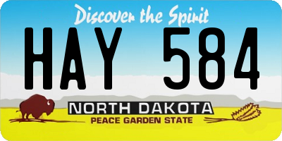 ND license plate HAY584