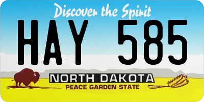 ND license plate HAY585