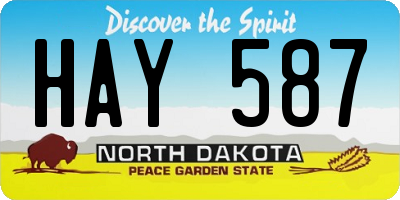 ND license plate HAY587