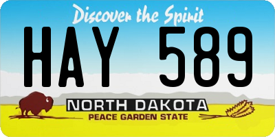 ND license plate HAY589