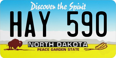 ND license plate HAY590