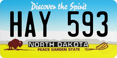 ND license plate HAY593