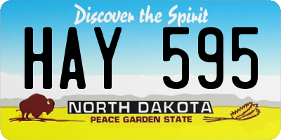 ND license plate HAY595