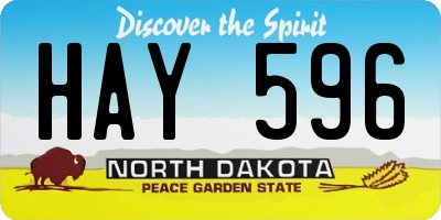 ND license plate HAY596