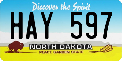 ND license plate HAY597