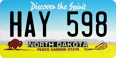 ND license plate HAY598