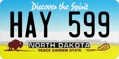 ND license plate HAY599