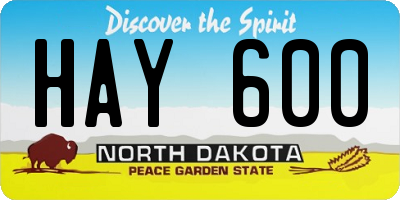 ND license plate HAY600