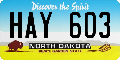 ND license plate HAY603