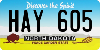 ND license plate HAY605