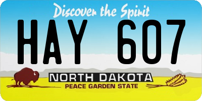 ND license plate HAY607
