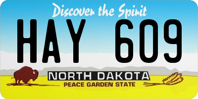 ND license plate HAY609