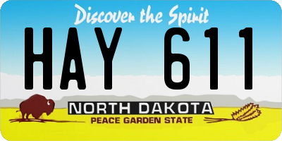 ND license plate HAY611