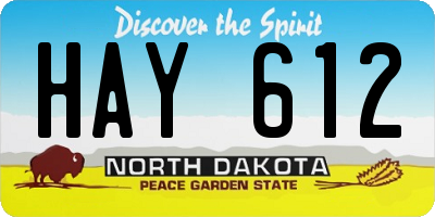 ND license plate HAY612