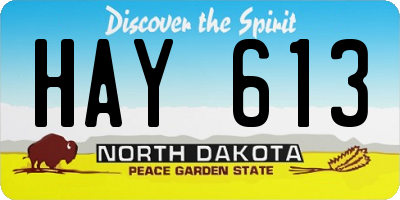 ND license plate HAY613